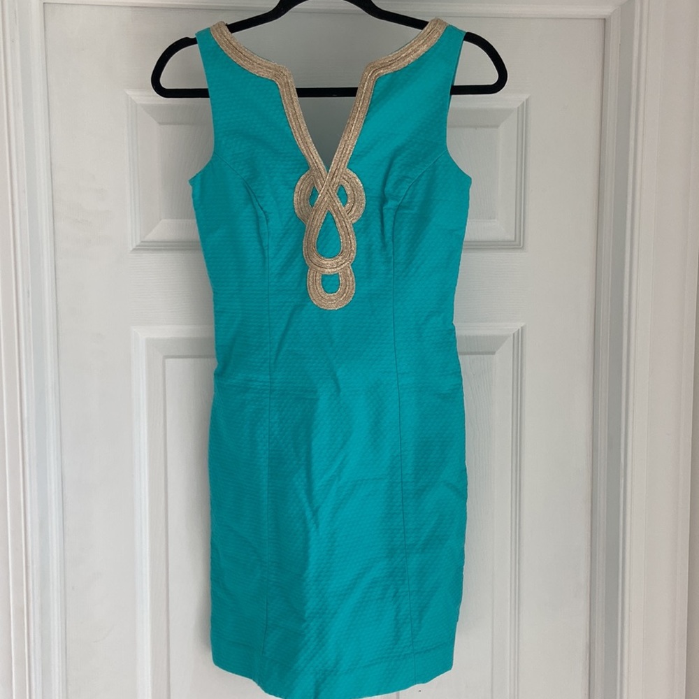 Aqua Green Lily Pulitzer Shift Dress - Picture 3 of 7
